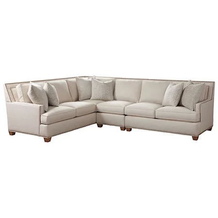 Morgan Three Piece Sectional Sofa with LAF Corner Sofa